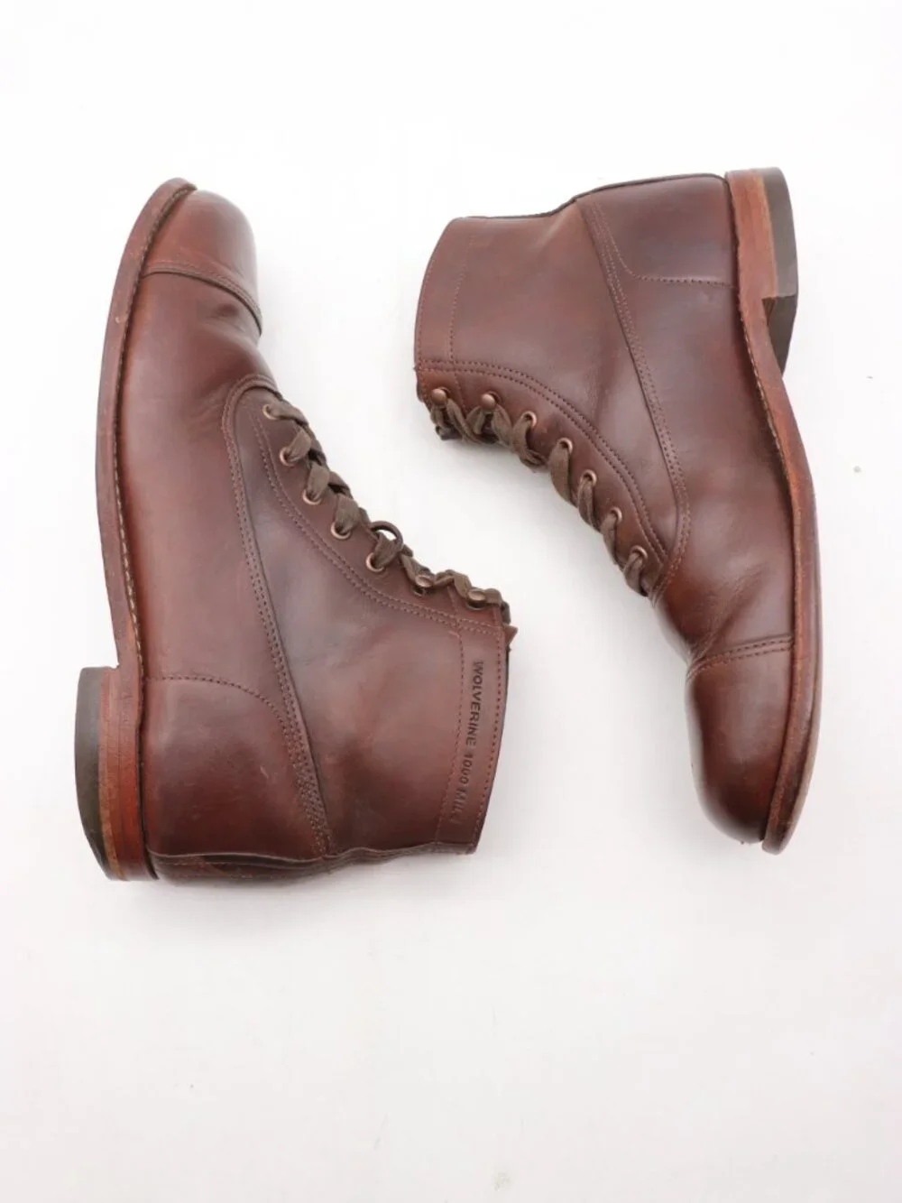 Wolverine 1000 Mile Boots Men's 10.5 D Brown Leather Combat Ankle Shoes USA